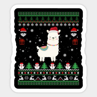 ugly sweater - Llama ugly sweater Sticker